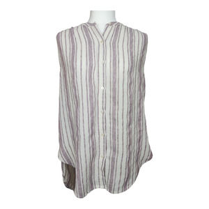Lucky Brand Women's Button‎ Up High Low Sleeveless Tunic top Size Medium